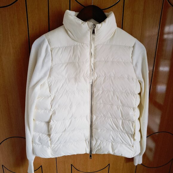 Moncler Quilted 750 Fill Power Down & Wool Short Cardigan - Picture 4 of 12